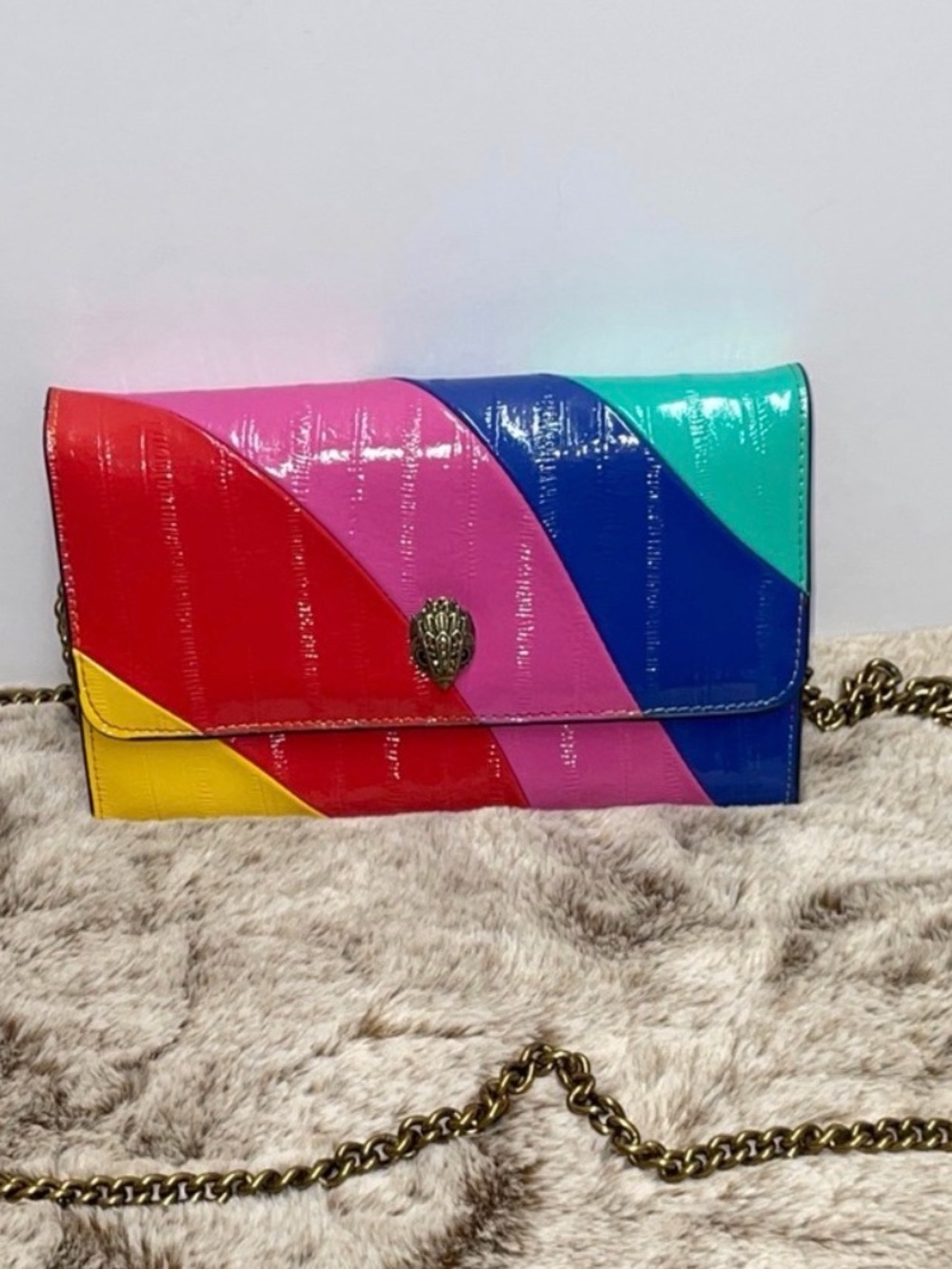 Kurt Gieger “KENSINGTON”Multicolor Leather Chain Crossbody Bag